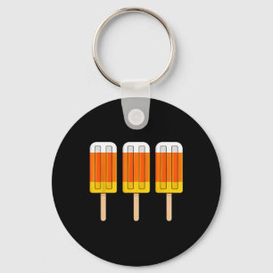 Halloween Candy Corn Fun Ice Cream Popsicles Key Ring