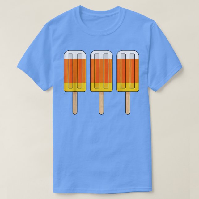 Halloween Candy Corn Funny Ice Cream Popsicles  T-Shirt (Design Front)