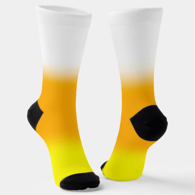 Halloween Candy Corn Gradient Socks (Angled)