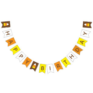 Halloween Candy Corn Happy Birthday bunting banner