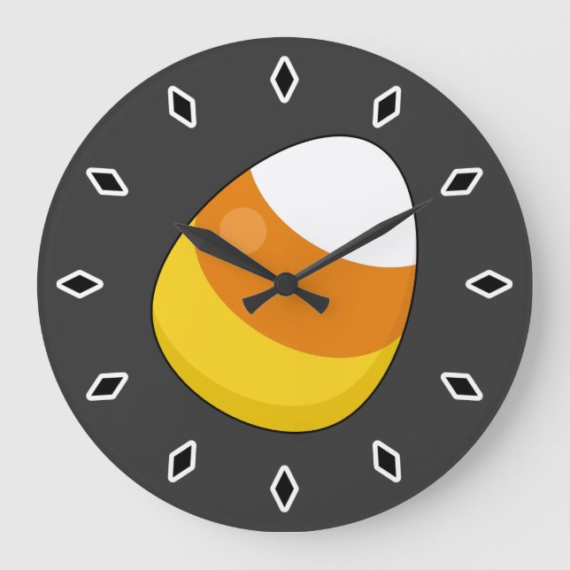 Halloween Candy Corn Large Clock (Front)