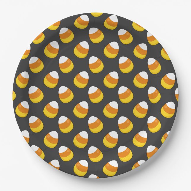 Halloween Candy Corn Paper Plate (Front)