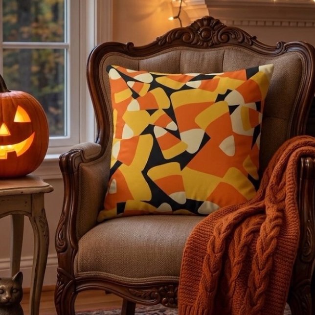 Halloween Candy Corn Pattern Drawing  Cushion (Creator Uploaded)