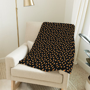 Halloween Candy Corn Pattern Fleece Blanket