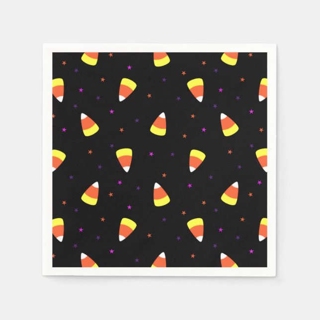 Halloween Candy Corn Pattern Napkin (Front)
