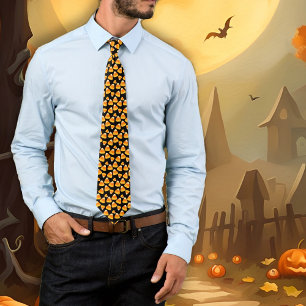 Halloween Candy Corn Pattern Novelty Tie