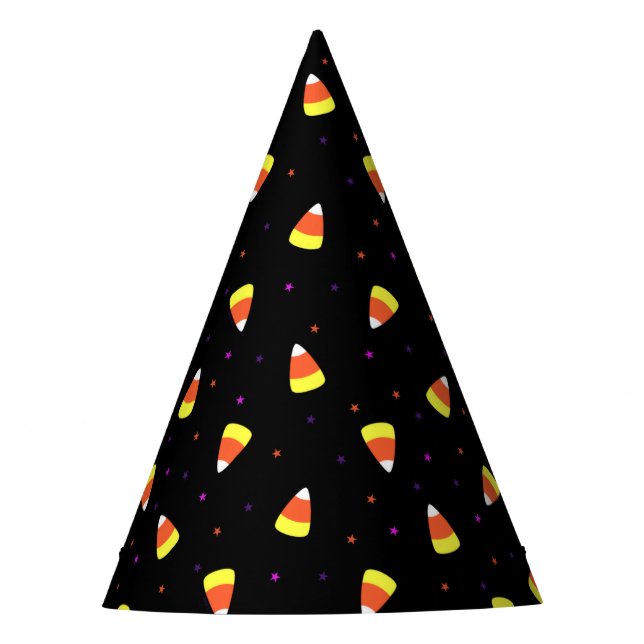 Halloween Candy Corn Pattern Party Hat (Front)