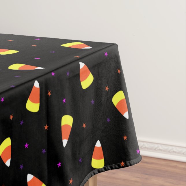 Halloween Candy Corn Pattern Tablecloth (In Situ)