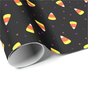 Halloween Candy Corn Pattern Wrapping Paper