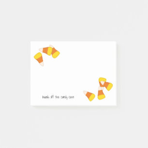 Halloween candy corn pieces post-it notes