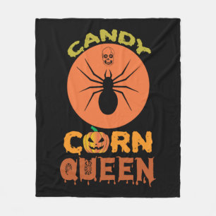 Halloween Candy Corn Queen Birthday Fleece Blanket