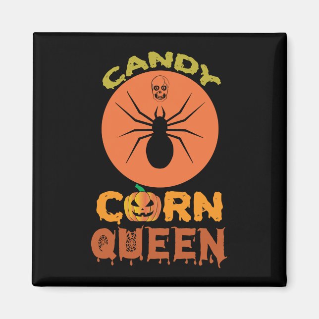Halloween Candy Corn Queen Birthday Magnet (Front)