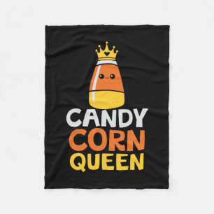 Halloween Candy Corn Queen Crown Cute Birthday Fleece Blanket