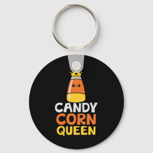Halloween Candy Corn Queen Crown Cute Birthday Key Ring