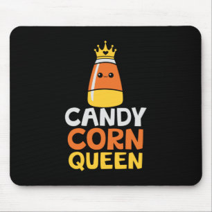 Halloween Candy Corn Queen Crown Cute Birthday Mouse Mat