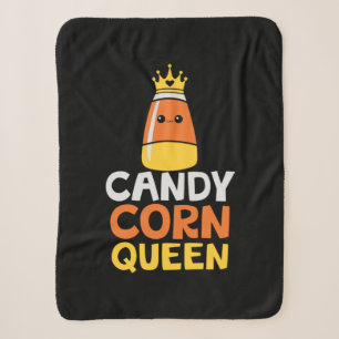 Halloween Candy Corn Queen Crown Cute Birthday Sherpa Blanket