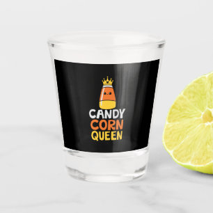 Halloween Candy Corn Queen Crown Cute Birthday Shot Glass