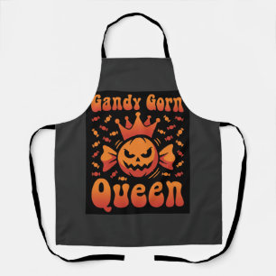Halloween Candy Corn Queen Retro Vector Design Apron