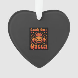 Halloween Candy Corn Queen Retro Vector Design Ornament