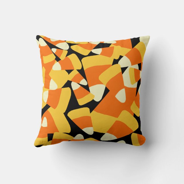 Halloween Candy Corn Seamless Pattern Cushion (Back)