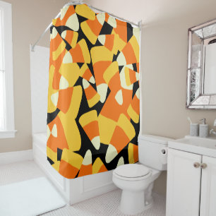 Halloween Candy Corn Seamless Pattern Shower Curtain