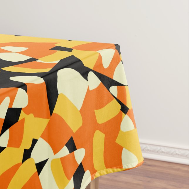 Halloween Candy Corn Seamless Pattern Tablecloth (In Situ)