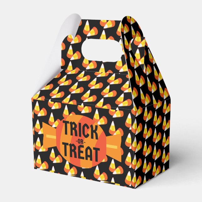 Halloween Candy Corn Trick Or Treat Favour Box (Front Side)