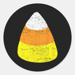 Halloween Candy Corn Vintage Illustration - Candy  Classic Round Sticker