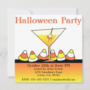 Halloween Candy Corntini Party Invitations