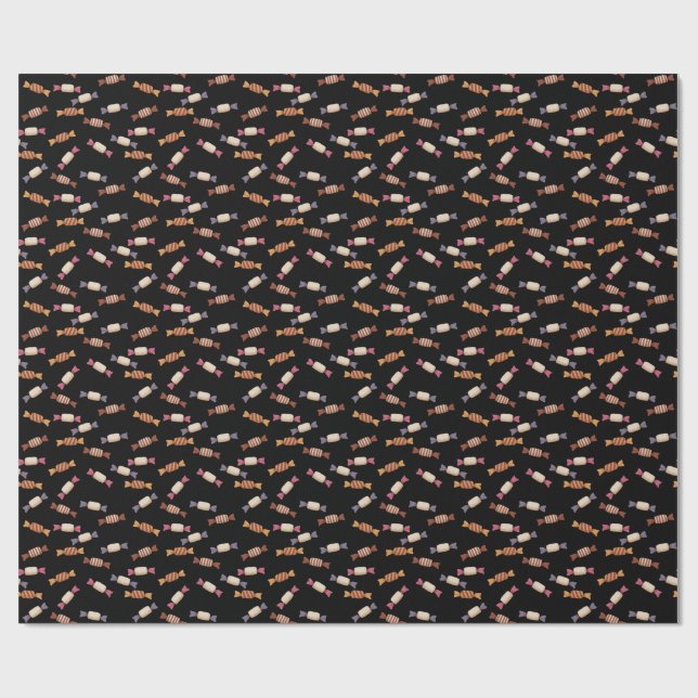 Halloween candy design pattern wrapping paper (Flat)