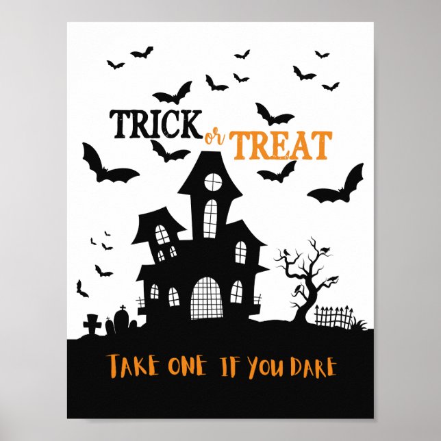 Halloween candy door sign haunted house loot bag  (Front)