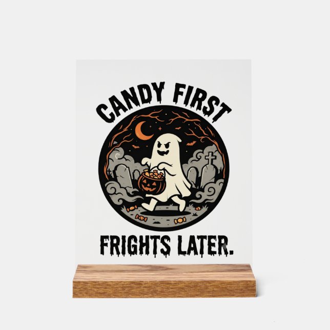 Halloween Candy Frights Night Acrylic Sign (Front)