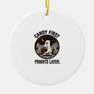Halloween Candy Frights Night Ceramic Tree Decoration