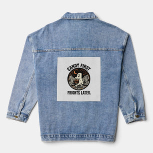 Halloween Candy Frights Night Denim Jacket