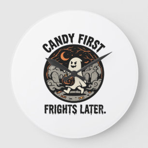 Halloween Candy Frights Night Large Clock