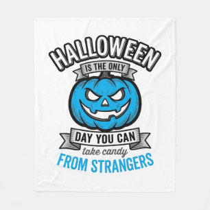 Halloween Candy From Strangers Vintage Pumpkin Des Fleece Blanket