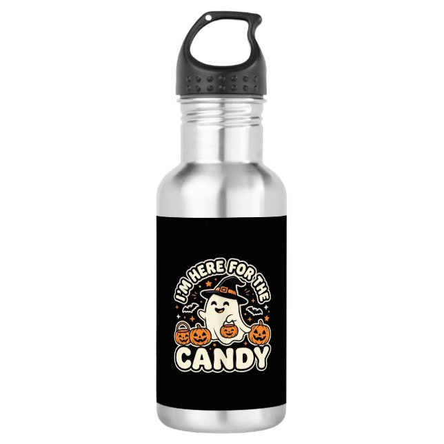 Halloween Candy Ghost Pumpkin Design 532 Ml Water Bottle (Front)