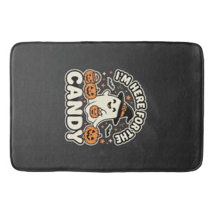 Halloween Candy Ghost Pumpkin Design Bath Mat