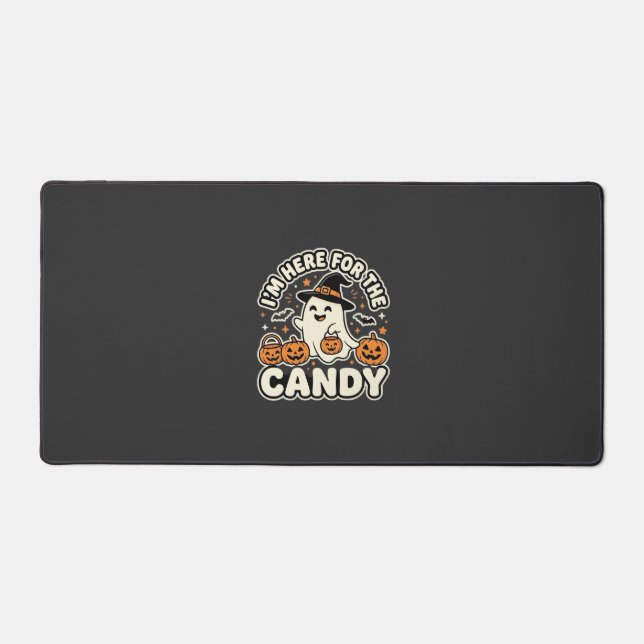 Halloween Candy Ghost Pumpkin Design Desk Mat (Front)