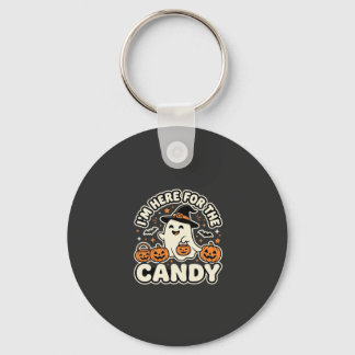 Halloween Candy Ghost Pumpkin Design Key Ring