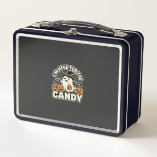 Halloween Candy Ghost Pumpkin Design Metal Lunch Box