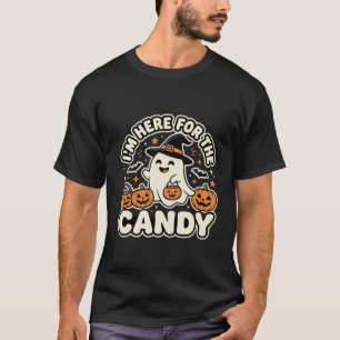Halloween Candy Ghost Pumpkin Design T-Shirt