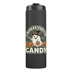 Halloween Candy Ghost Pumpkin Design Thermal Tumbler