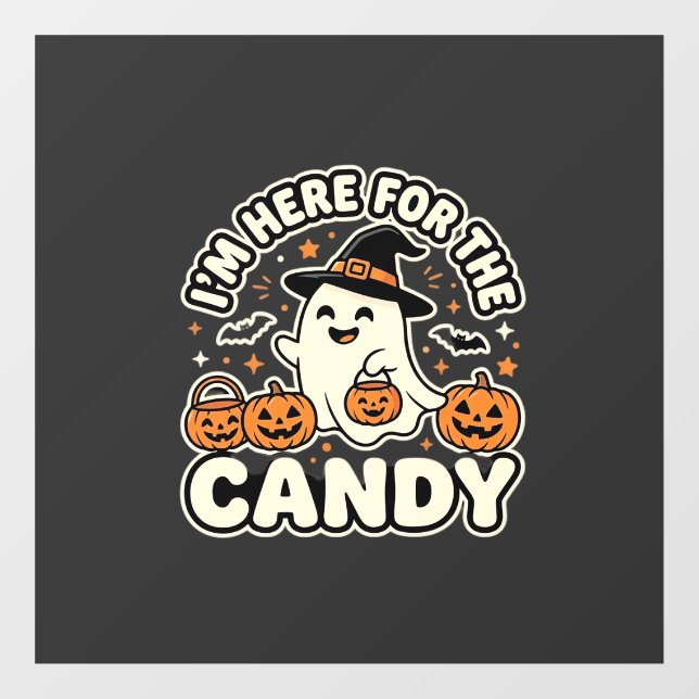 Halloween Candy Ghost Pumpkin Design Window Cling (Sheet)
