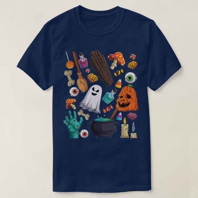 Halloween candy ghost Teacher Parent theme party 1 T-Shirt (Design Front)