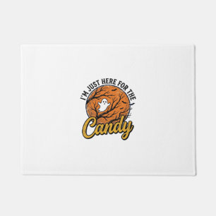 Halloween Candy Ghost Vintage Vector Design_1 Doormat