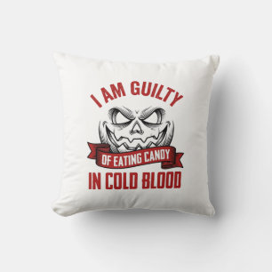 Halloween Candy Guilty Vintage Pumpkin Design_1 Cushion