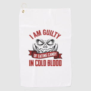 Halloween Candy Guilty Vintage Pumpkin Design_1 Golf Towel