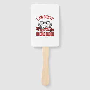 Halloween Candy Guilty Vintage Pumpkin Design_1 Hand Fan