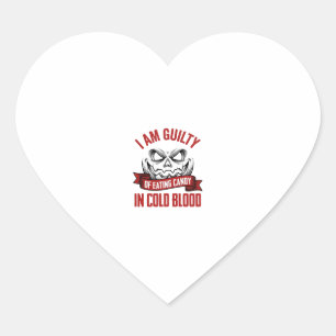 Halloween Candy Guilty Vintage Pumpkin Design_1 Heart Sticker